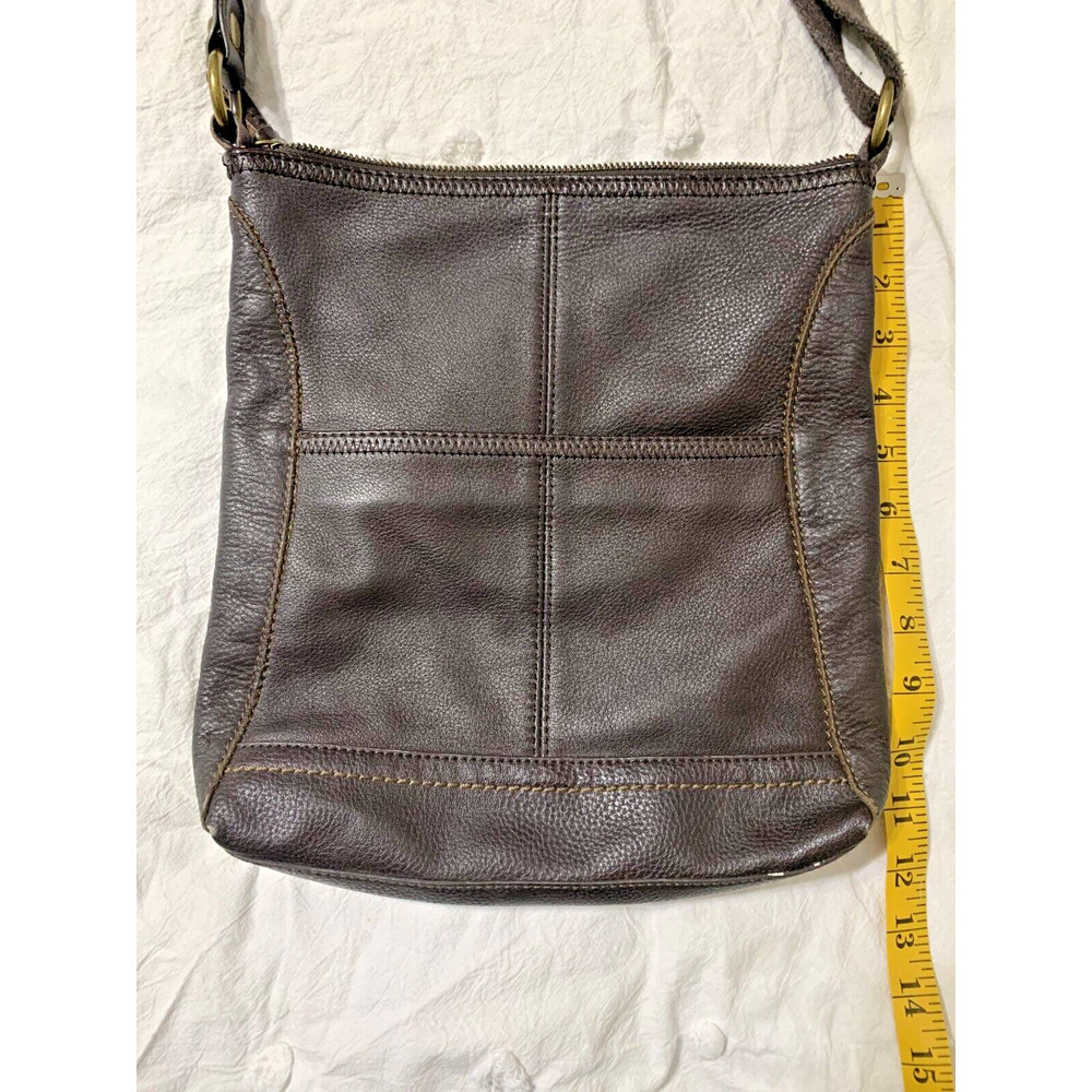 The Sak Lucia Dark Brown Pebbled Leather Crossbody Bag Adjustable Strap Pockets - Picture 3 of 12
